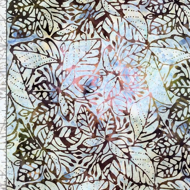 Cotton batik - Timeless Treasures - Jungle Leaves - Storm
