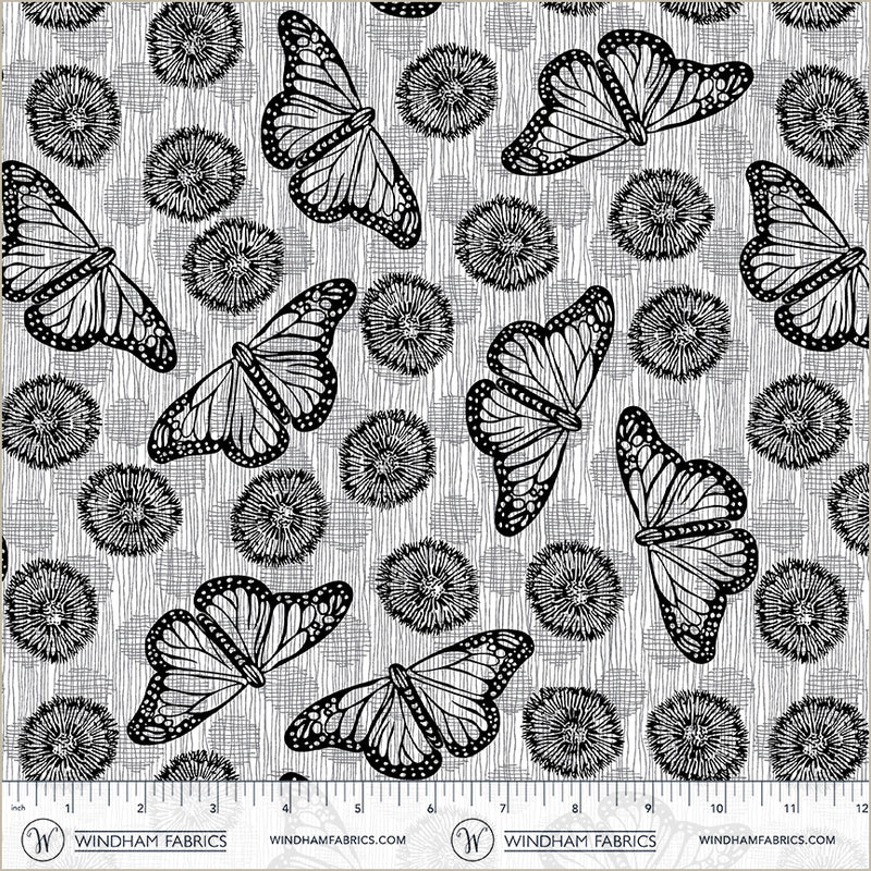 Quilting cotton - Winding Road - Flight - White/Black