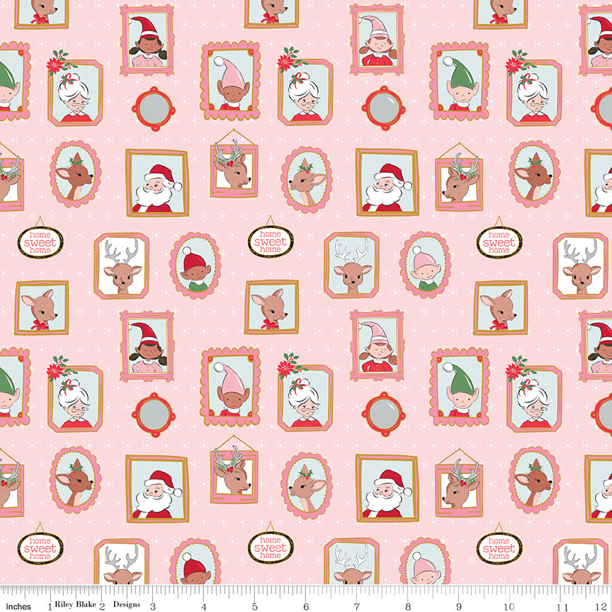 Quilting cotton - Claus & Co - Wallpaper - Pink Sparkle