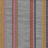 Cotton/rayon embroidered stripes - Gray