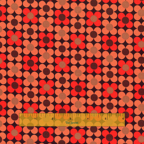 Polyester satin - Cinnamon Spice - Orange/Multi