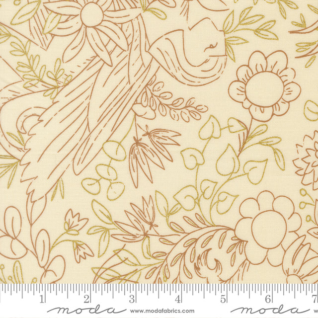 Quilting cotton - Sunset Ruins Metallic - Cream