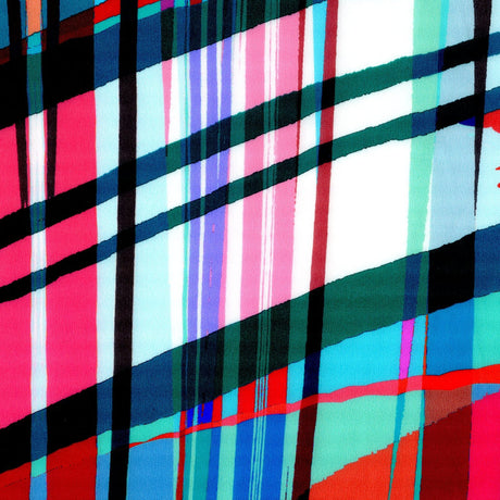 Silk Charmeuse - Abstract Multicolor Stripe
