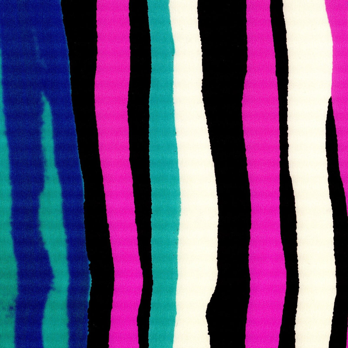 Silk Charmeuse - Variegated Multicolor Stripe