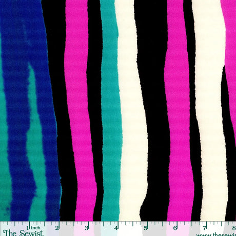 Silk Charmeuse - Variegated Multicolor Stripe