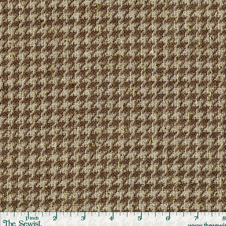 Wool Lurex Houndstooth Suiting - Camel/Khaki (Ralph Lauren)