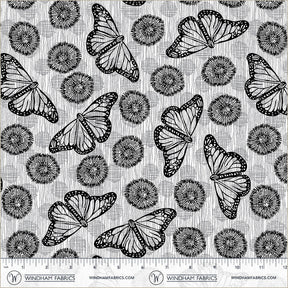 Quilting cotton - Winding Road - Flight - White/Black
