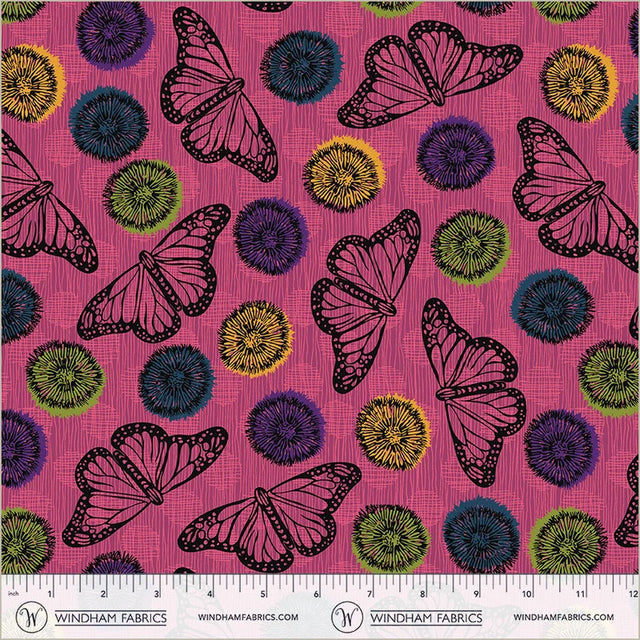 Quilting cotton - Winding Road - Flight - Magenta