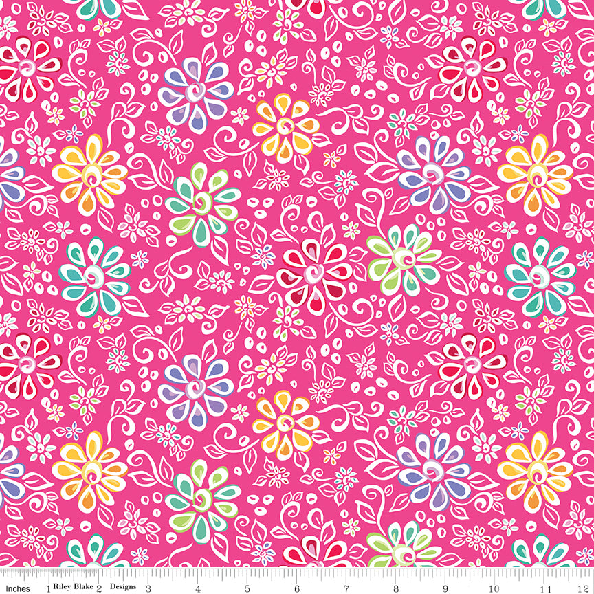 Quilting cotton - Chasing Rainbows - Pink
