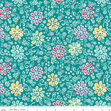 Quilting cotton - Chasing Rainbows - Teal