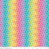 Quilting cotton - Chasing Rainbows - White/Multi