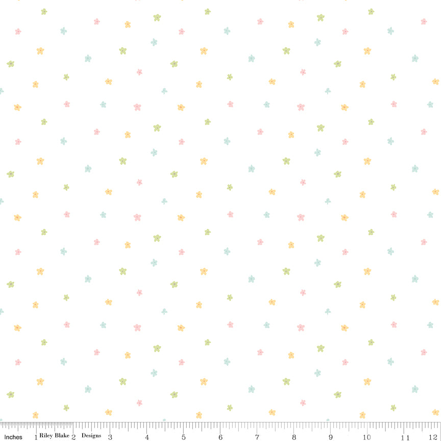 Quilting cotton - Little Posies - White