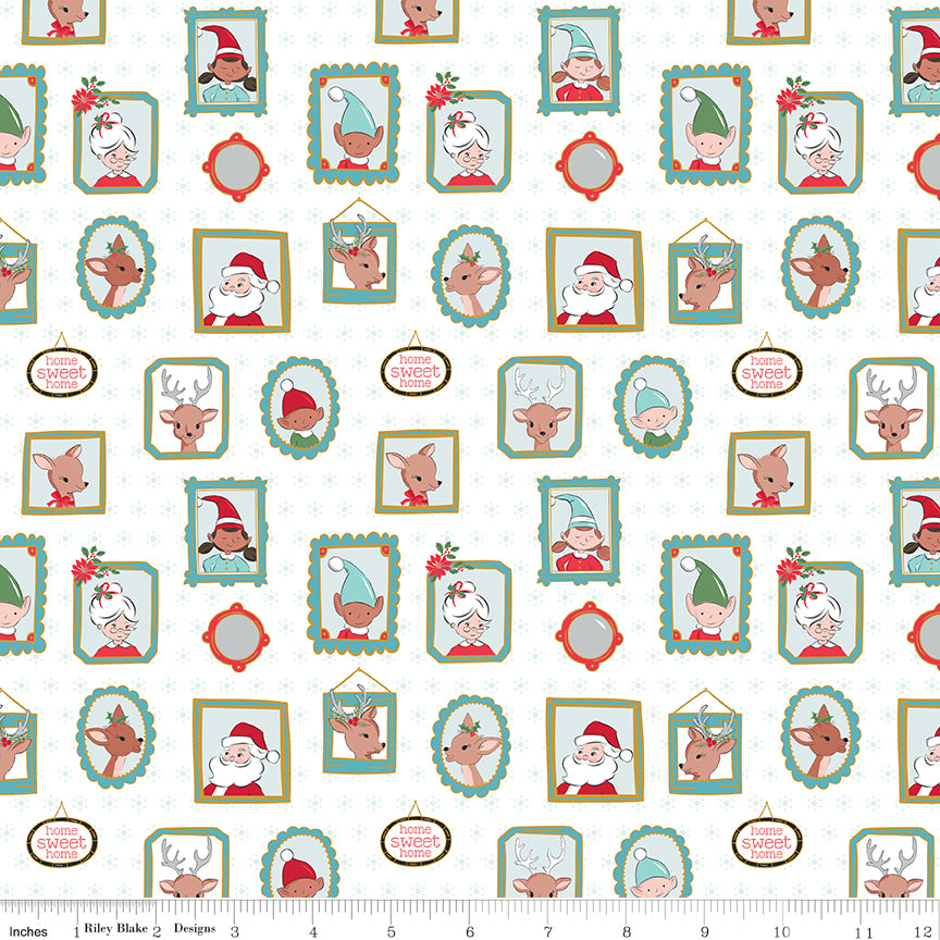 Quilting cotton - Claus & Co - Wall Paper - White Sparkle